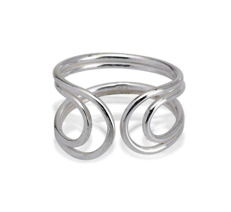 Sterling Silver Ring Dainty Adjustable Sterling Silver Ring Etsy