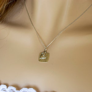 Dainty Sterling Silver Necklace, Sterling Silver Serenity Prayer Necklace with Open-Heart Charm P04614 image 3