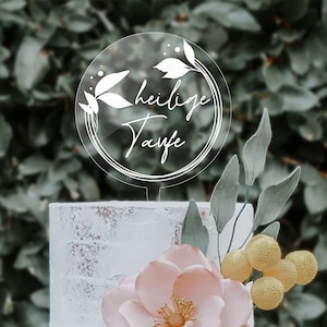Cake Topper Acrilico Santo Battesimo Topper Caketoppers, Inserti, Inserti, Cake Toppers (Trasparente Lucido - Stampa Bianca)