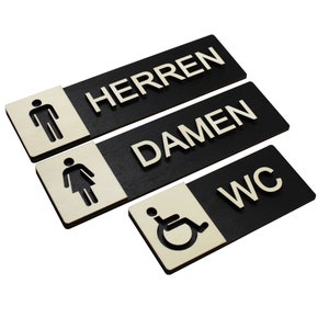 Wooden door signs (colour choice) "Ladies, Gentlemen and disabled toilet", toilet signs, door sign, WC, toilet, ladies' toilet, men's toilet, disabled toilet
