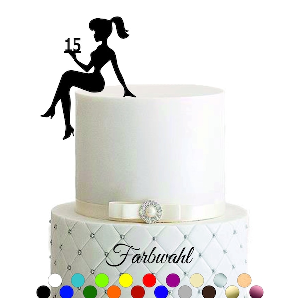 Girl, birthday, Tortenfigur, Cake Topper, Mädchengeburtstag, sweet 16, sweet 18, Zahl, TopperZahl, Geburtstag, Geburtstagsdeko, Dekoration