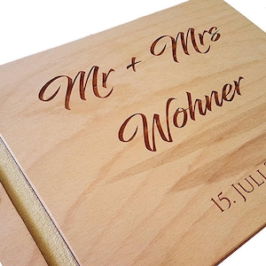 Gästebuch aus Holz zur Hochzeit, Geburstag, Jubiläum personalisiert