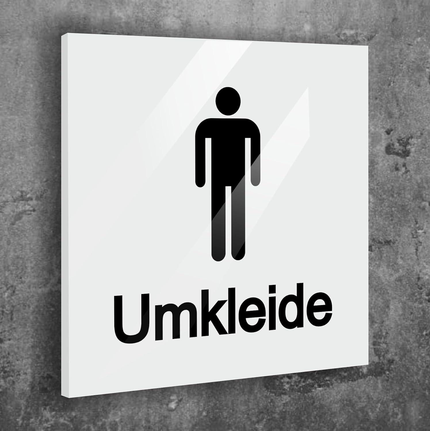 Umkleide Aufkleber mit Text und Richtungspfeil links Ankleide Kabine hochkant | Schilder, Textildruck & Stickerei Onlineshop