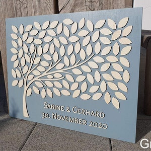 3D Wedding Guestbook "Tree" – Personalized, wedding, anniversary, wedding, anniversary, birthday, baptism, tree, fingerprint