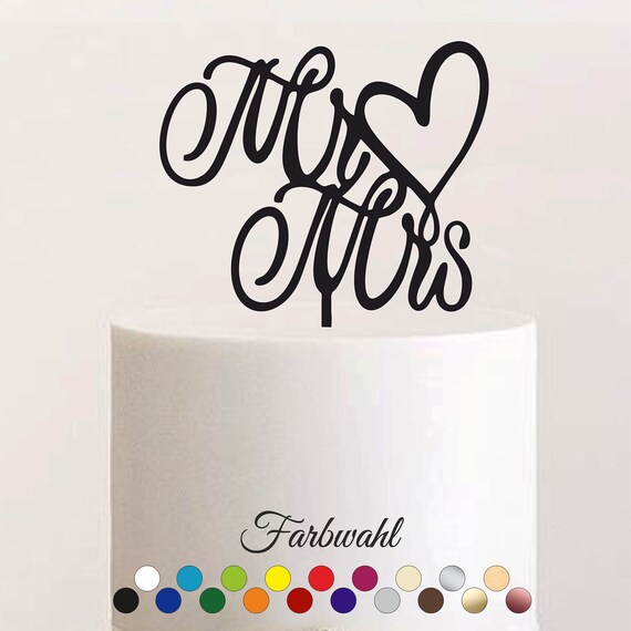 Cake Topper “Mr & Mrs mit Herz”, Mr Mrs, Hochzeit, Etagere, Torte, Hochzeitstorte, Tortenstecker, Tortenfigur, Deko, Wedding, forever, love