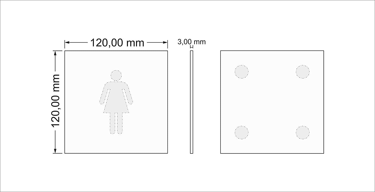 Plaque De Porte WC Avec Inscription « Besucher » - Noir Mat