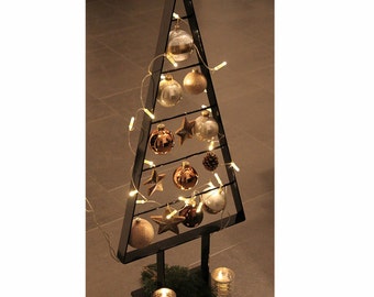 Noble Christmas tree metal Christmas tree noble black-brown high gloss 1 m