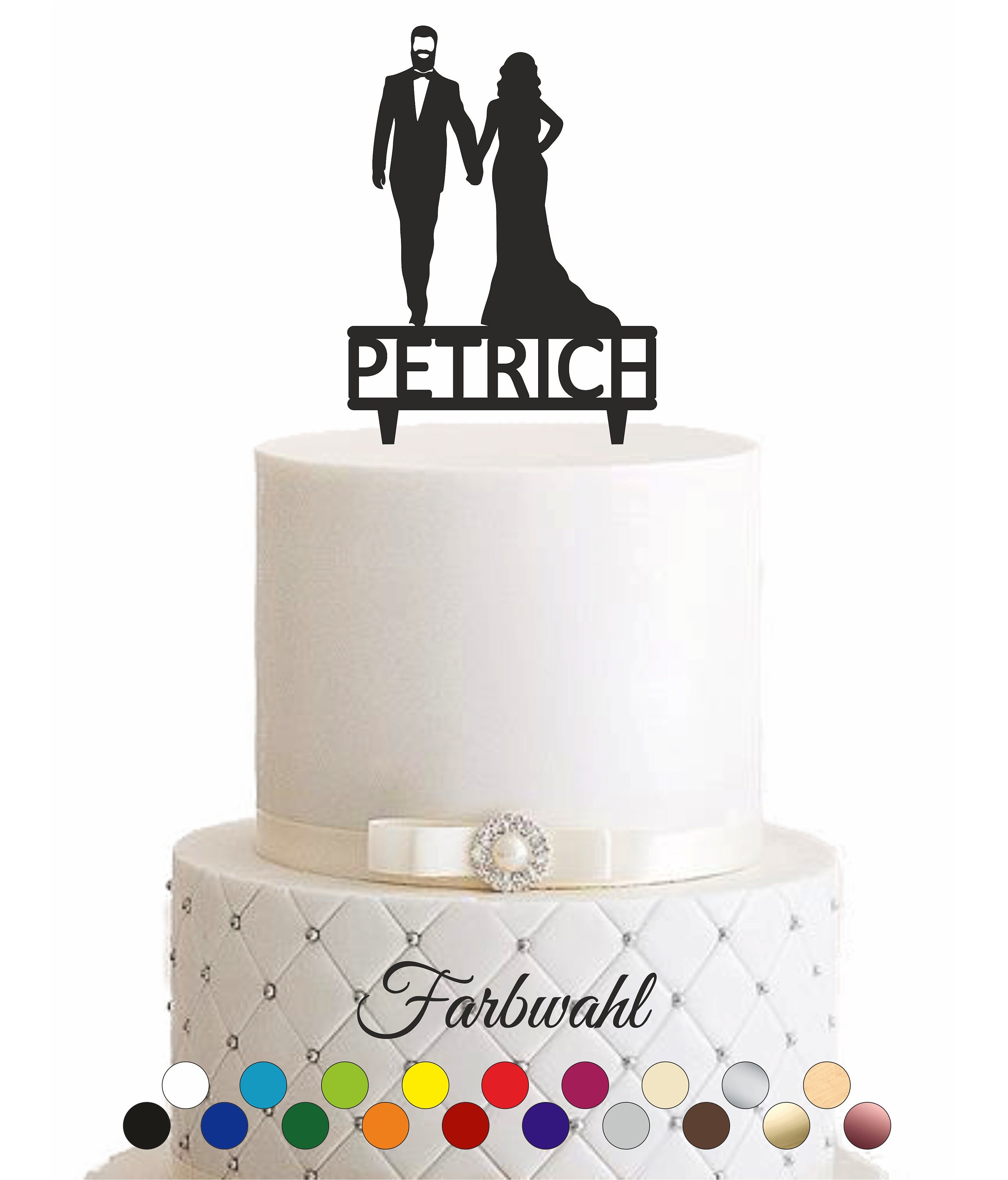 Acryl Cake Topper Für Hochzeitstorten – Personalisierbar, Lasergeschnitten, 13x15 Cm, Made In Germany