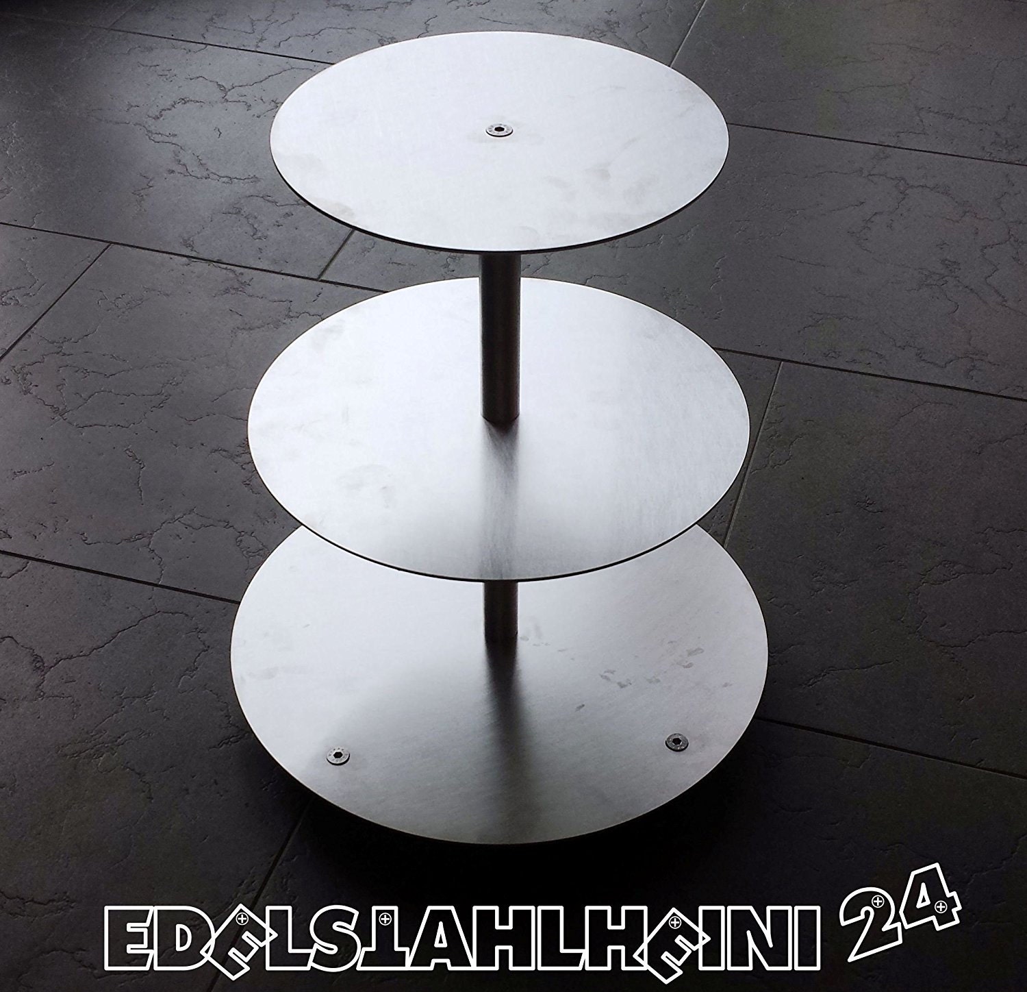 3-stöckiger Tortenständer Aus Aluminium – Ø 30 Cm Platten, Gesamthöhe 25 Cm