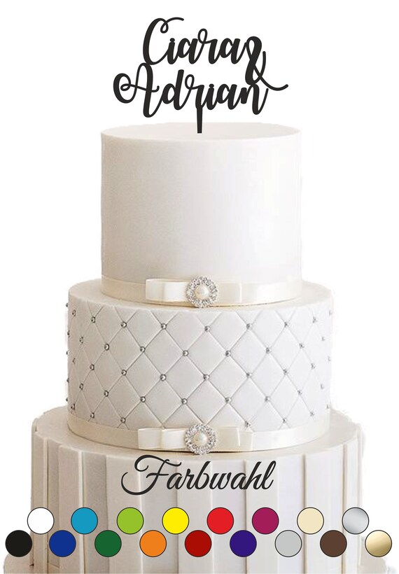 Topper/ Cake Topper/ Wedding/ Decoration/ Curved/ First Names/ Etsy