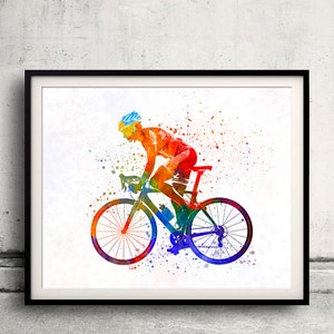 Woman Triathlon Cycling 01 Fine Art Print Glicee Poster Home - Etsy