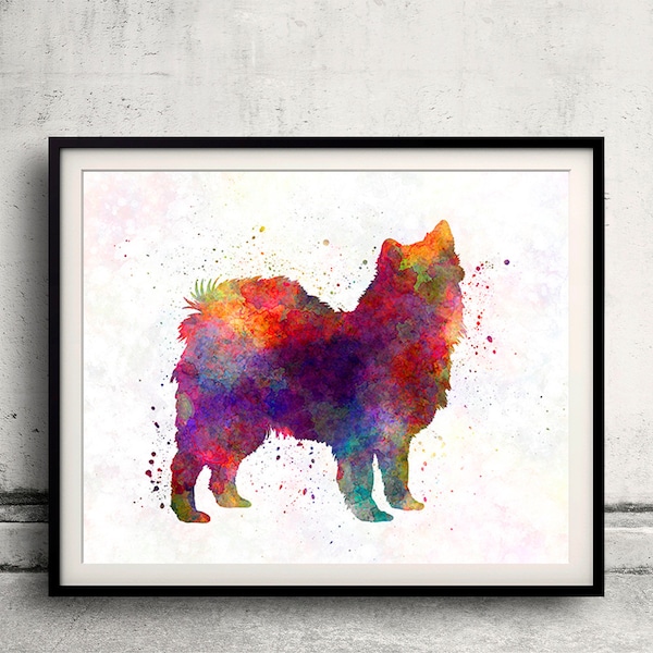 Swedish Lapphund 01 in watercolor - Fine Art Print Glicee Poster Decor Home Watercolor Gift Illustration Dog  - SKU 2441