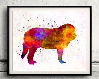 Spanish Mastiff 01 in watercolor - Fine Art Print Glicee Poster Decor Home Watercolor Gift Illustration Dog  - SKU 2439