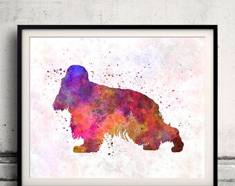 English Cocker Spaniel 01 in watercolor - Fine Art Print Glicee Poster Decor Home Watercolor Gift Illustration dog - SKU 1690