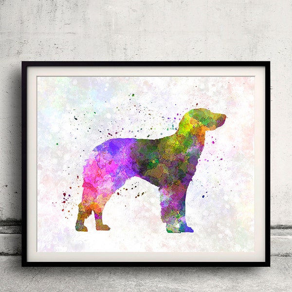 German Longhaired Pointer 01 in watercolor - Fine Art Print Glicee Poster Decor Home Watercolor Gift Illustration dog - SKU 1693