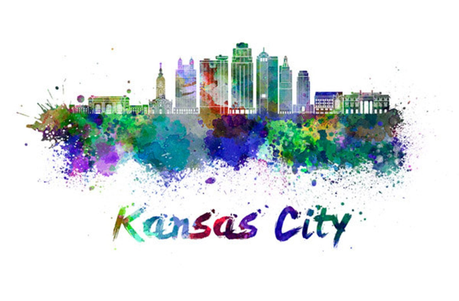 Kasnsas City Skyline Watercolor Art XXL Tote Grocery (Copy)