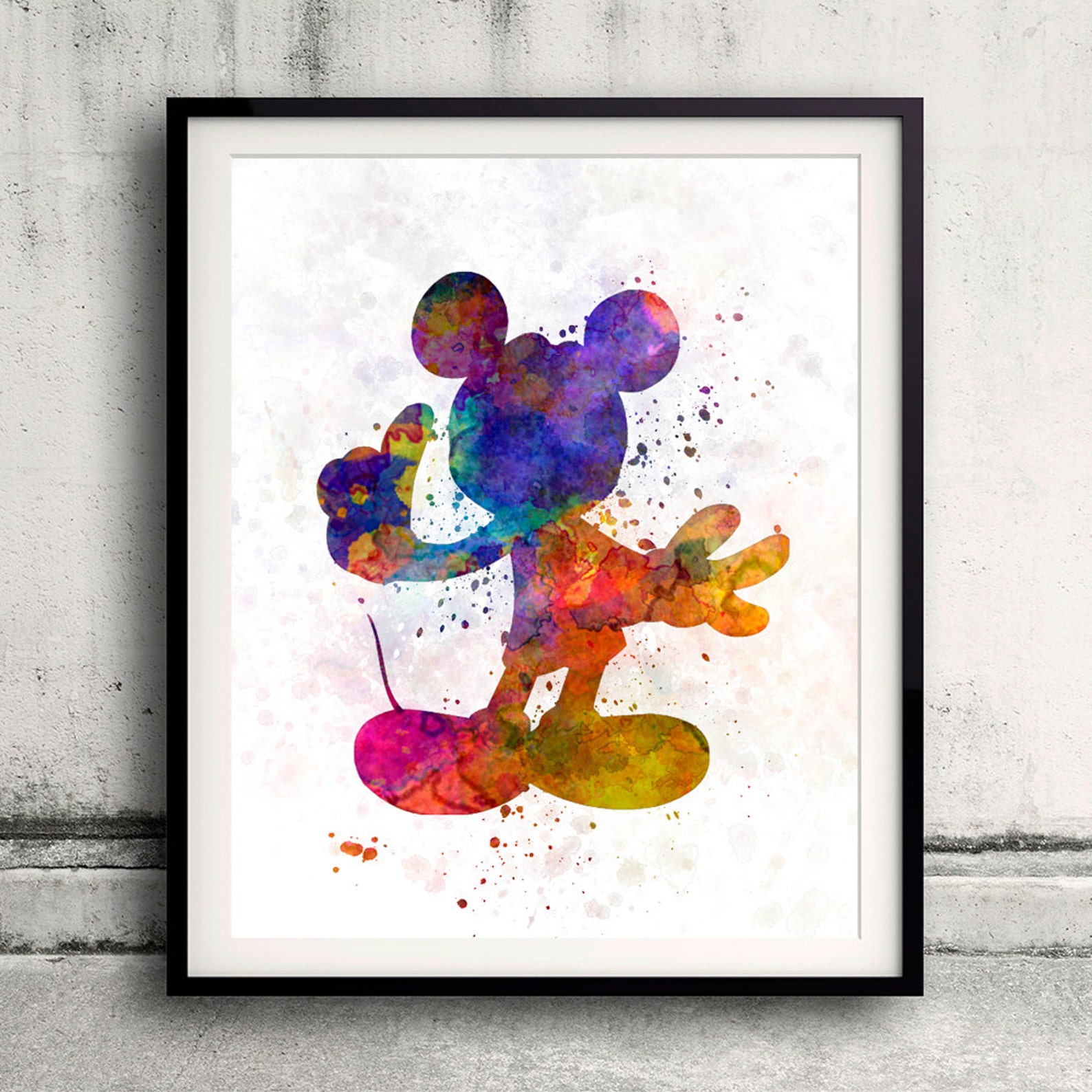 Mickey Mouse Fine Art Print Glicee Disney Cartoon Poster Decor - Etsy