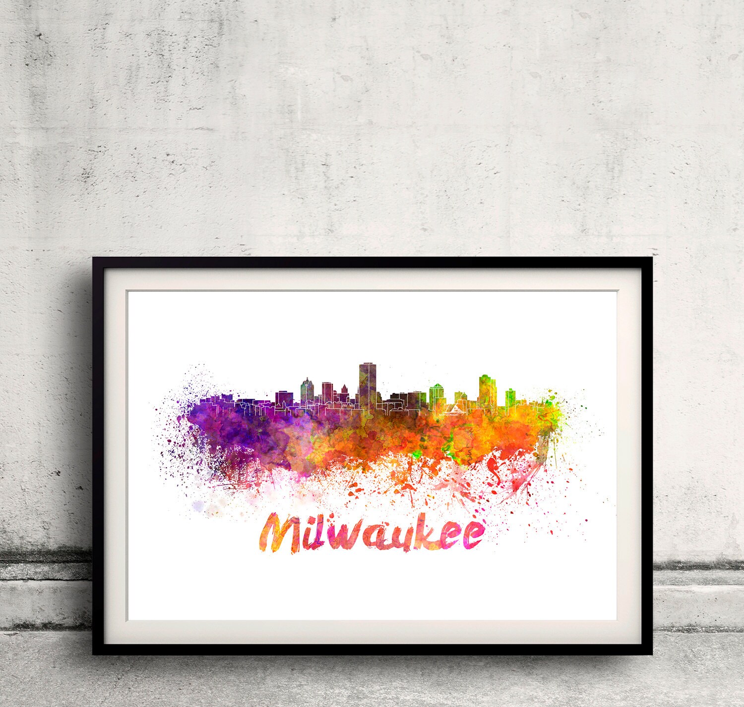 Milwaukee Skyline in Watercolor Over White Background With | Etsy