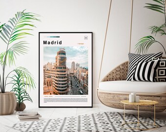 Madrid Print, poster, wall art, artwork, photo, photography, cover, newspaper- SKU 0674