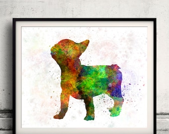 French Bulldog 01 in watercolor - Fine Art Print Glicee Poster Decor Home Watercolor Gift Illustration Wall Dog French Bulldog- SKU 1174