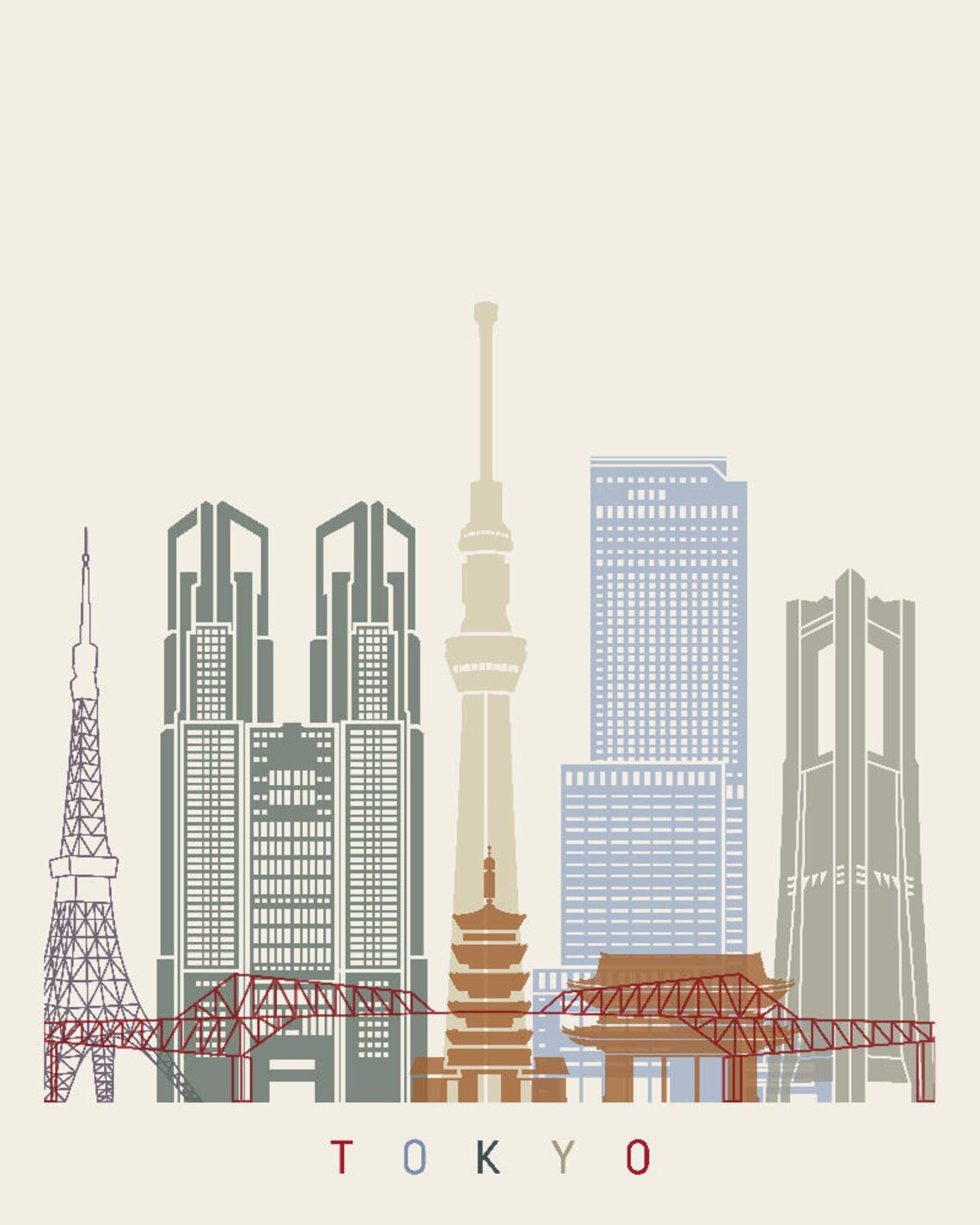 Tokyo Skyline Poster Fine Art Print Glicee Poster Decor Home - Etsy