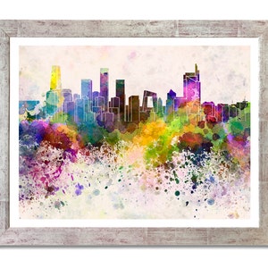 Beijing skyline in watercolor background SKU 0036 image 1