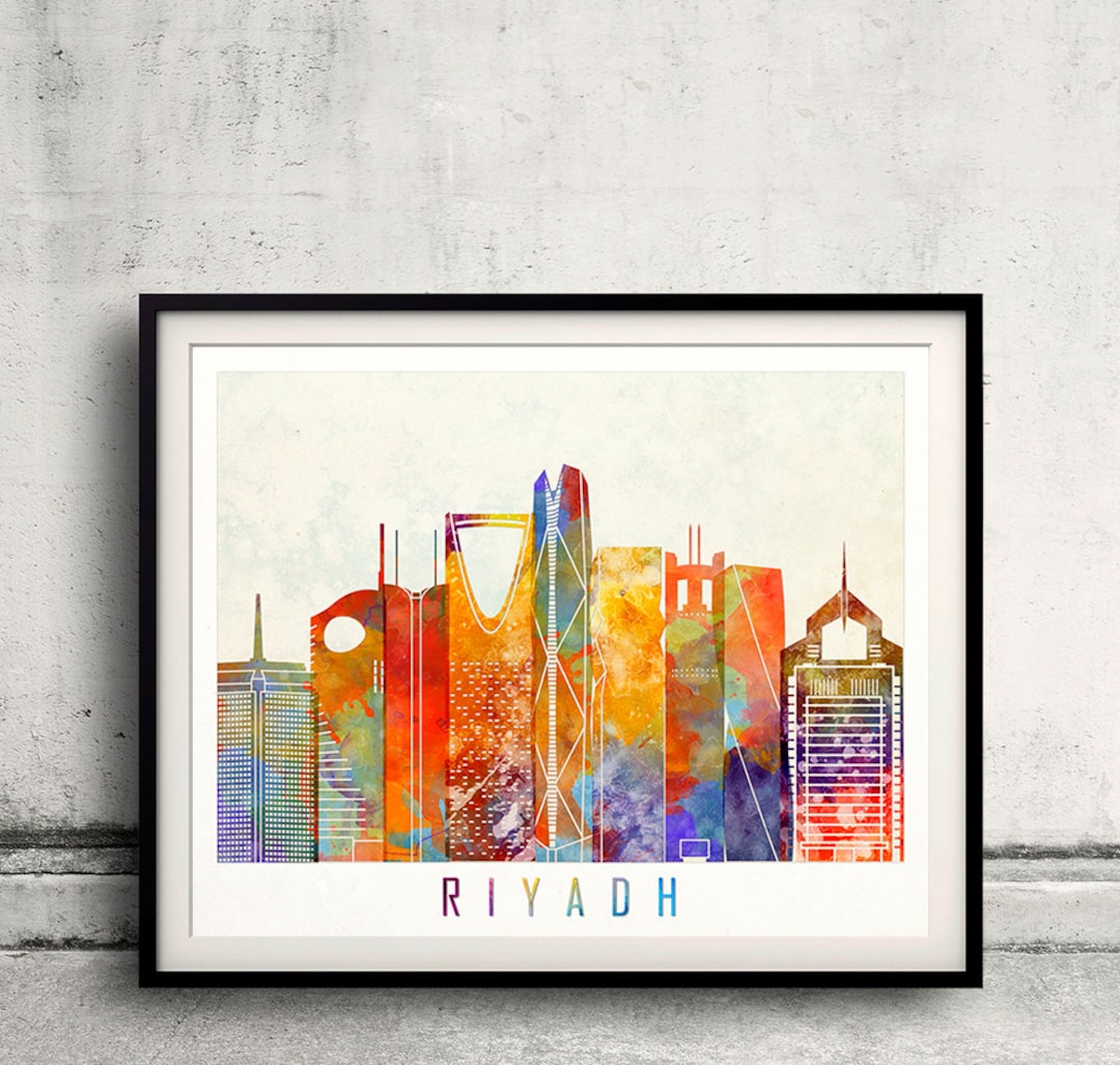 Riyadh Landmarks Watercolor Poster - Fine Art Print Glicee Poster Decor ...