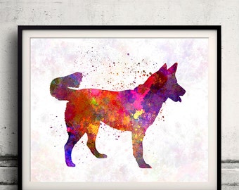 East Siberian Laika in watercolor - Fine Art Print Glicee Poster Decor Home Watercolor Gift Illustration dog - SKU 1454