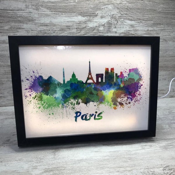 Customized Skyline Wall Art Frame Light Cities Painting Colors Best Gift