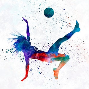 Woman Soccer Player 08 Fine Art Print Glicee Poster Home - Etsy