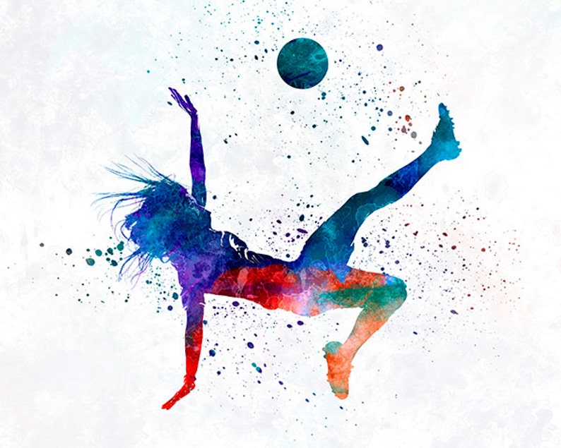 Woman Soccer Player 08 Fine Art Print Glicee Poster Home Etsy Woman Soccer Player 08 Fine Art Print Glicee Poster Home Etsy