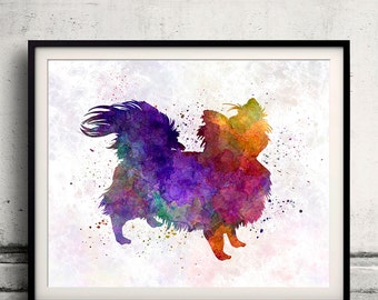 Chihuahua Long Haired 01 in watercolor - Fine Art Print Glicee Poster Decor Home Watercolor Gift Illustration dog - SKU 1556