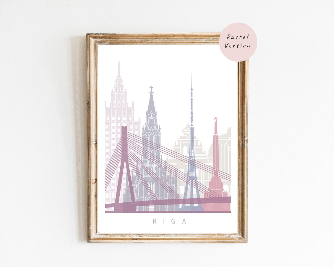 Riga Skyline Poster - Fine Art Print Glicee Poster Decor Home Gift ...