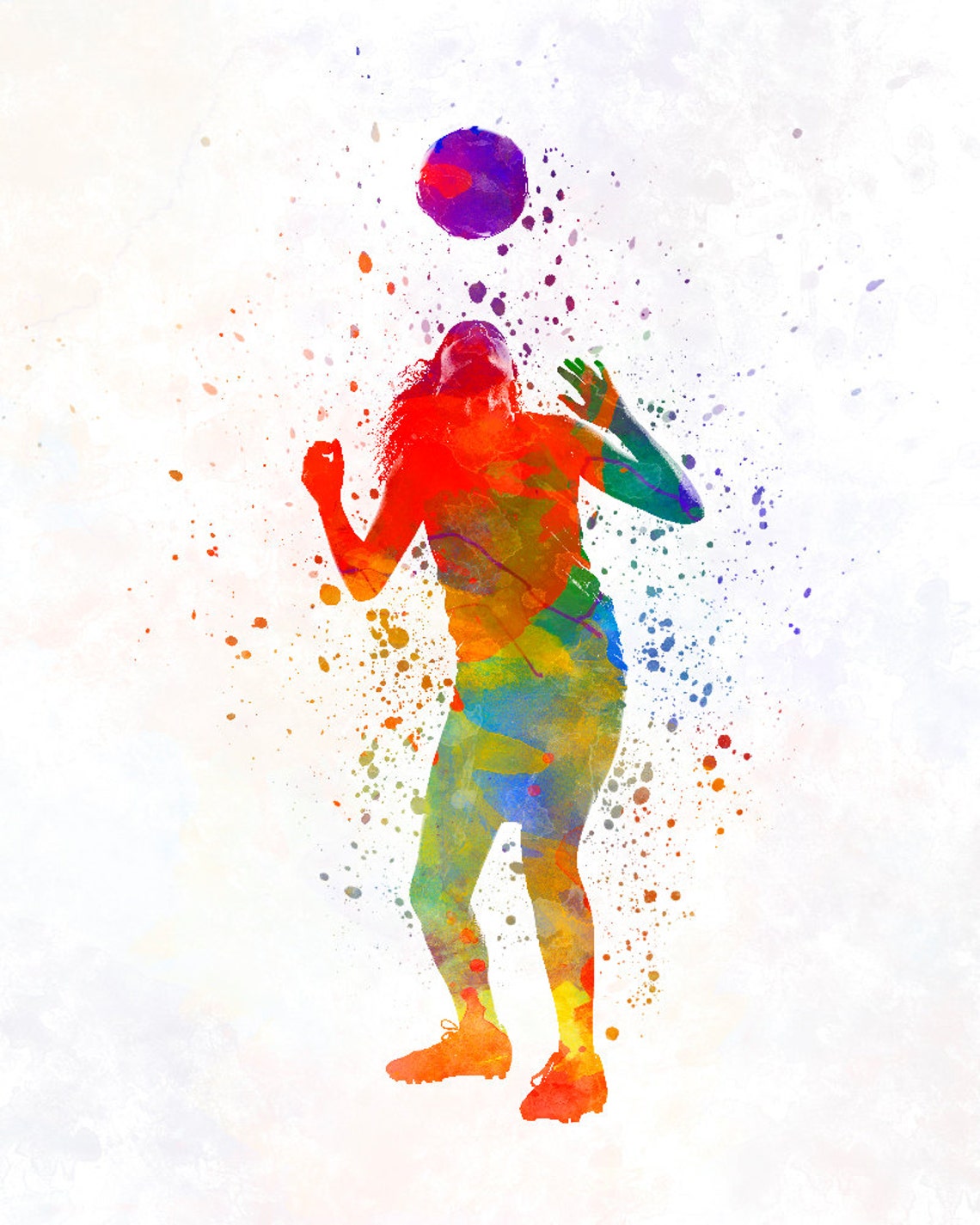 Woman Soccer Player 13 in Watercolor Fine Art Print Glicee | Etsy