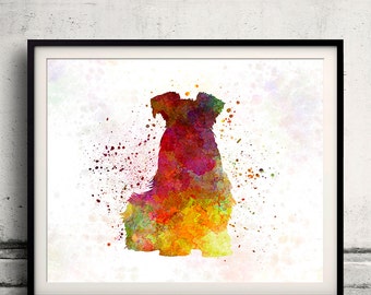 Schnauzer 02 in aquarel - Fine Art Print Glicee Poster Decor Home Aquarel Gift Illustratie Hond - SKU 1916