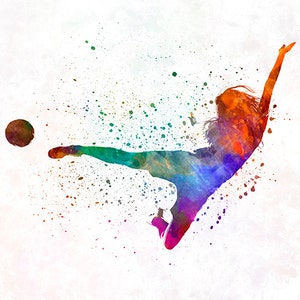 Woman Soccer Player 02 Fine Art Print Glicee Poster Home - Etsy