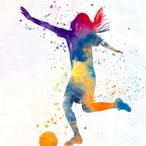 Woman Soccer Player 07 Fine Art Print Glicee Poster Home - Etsy