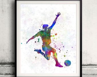 Man soccer football player 05 - Poster Glicée Wall art Illustration Print Art Decorative sport - SKU 1498