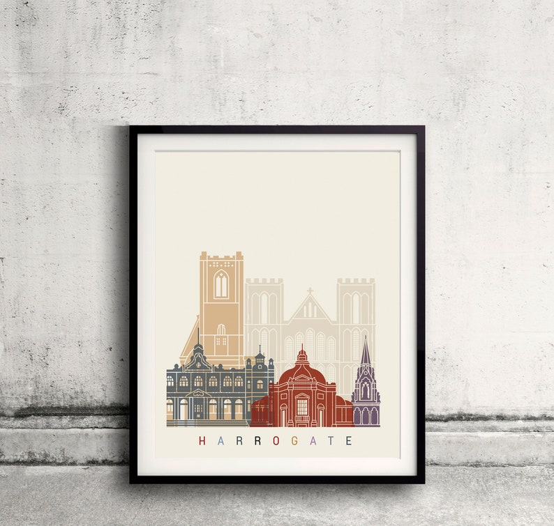 Harrogate Skyline Poster Fine Art Print Glicee Poster Decor Etsy