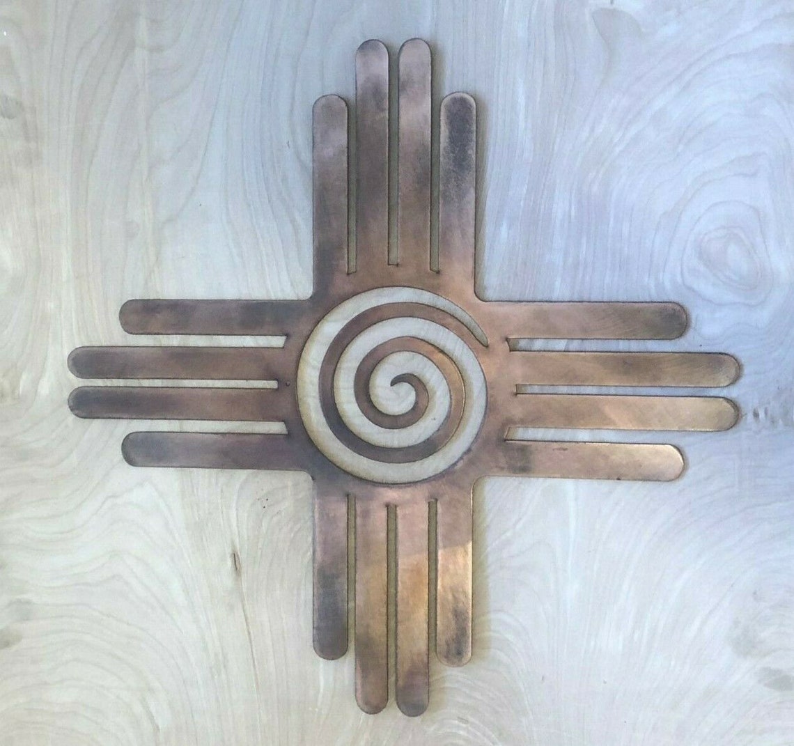 New Mexico Zia Symbol Copper Patina Finish Metal Wall Art Etsy