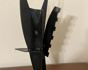 Abstract Modern Brutalist Metal Table Sculpture