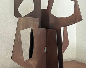 Abstract Modern Brutalist Metal Sculpture