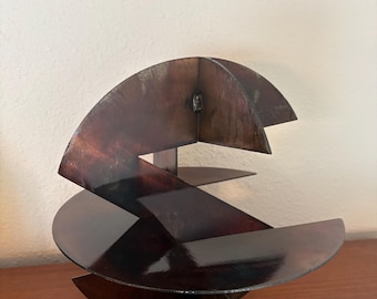 Abstract Modern Brutalist Metal Table Sculpture