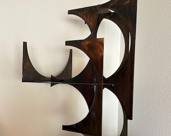 Large Abstract Modern Brutalist Metal Table Sculpture