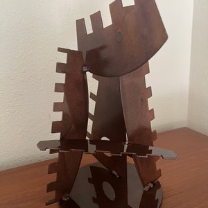 Abstract Modern Brutalist Metal Table Sculpture