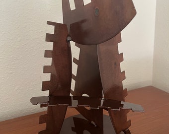 Abstract Modern Brutalist Metal Sculpture