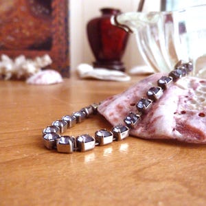 1950s Lavender Rhinestone Bracelet Silver Tone Dainty Elegant Excellent Condition