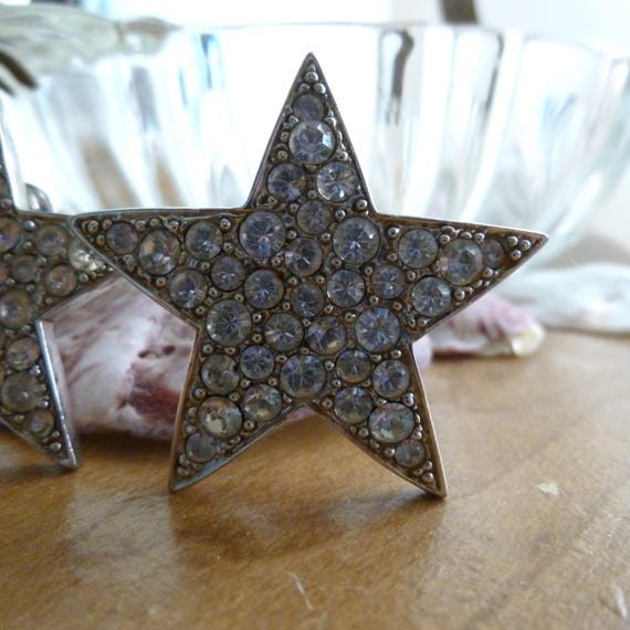 1960s RARE Kenneth Jay Lane Rhinestone Star Clip-… - image 7