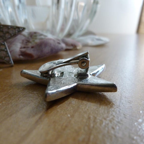 1960s RARE Kenneth Jay Lane Rhinestone Star Clip-… - image 8