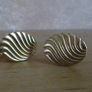 1970s SIGNED Correct Quality 18K Gold Filled Cufflinks Retro Mens